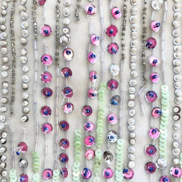 Taylor Swift Dress Allegra White Beaded & Feather Embellished Mini - Picture 4 of 8